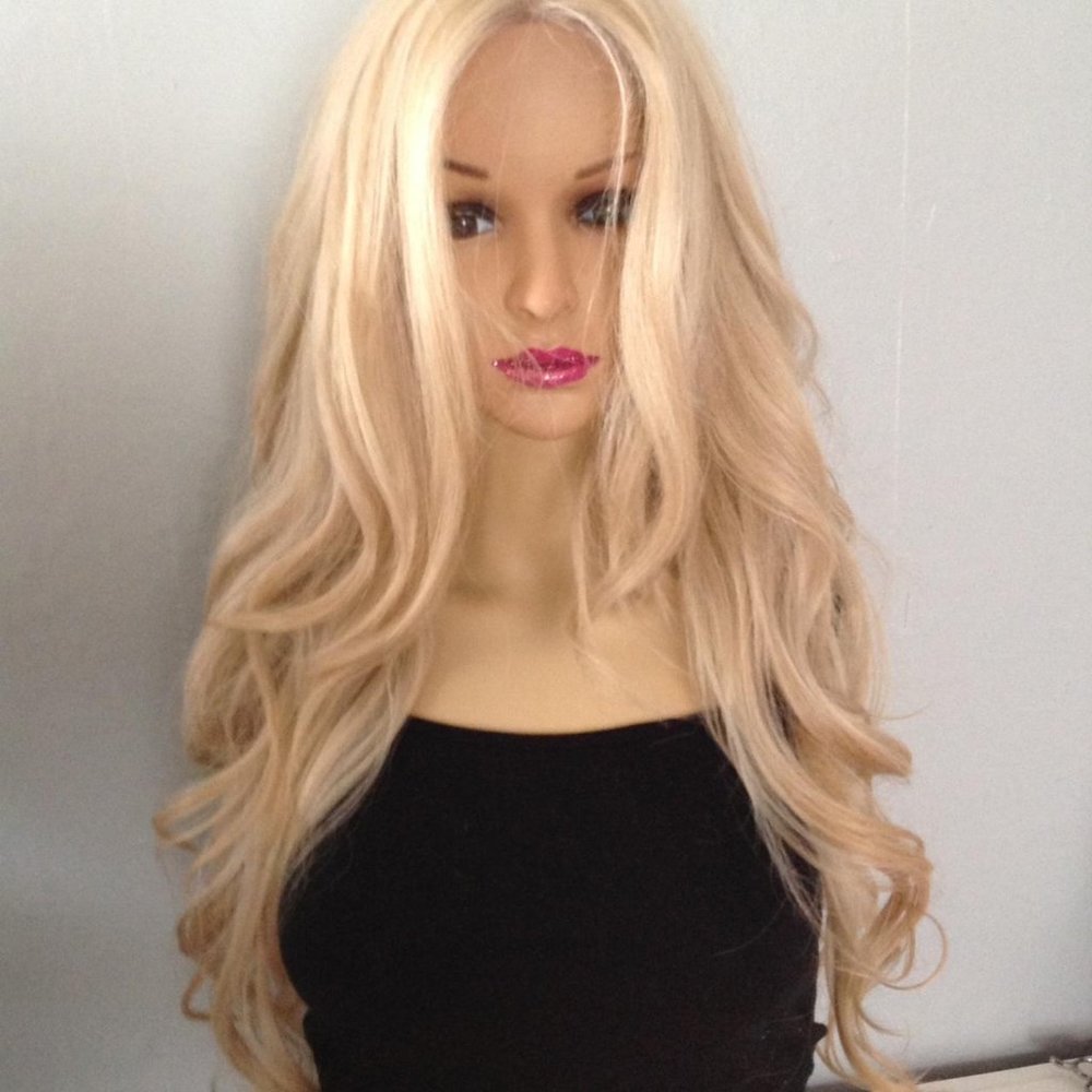 Cream blonde lace front wig